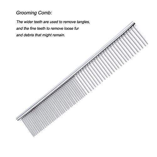 Freewindo Dog Grooming Scissors Kit with Safety Round Tip, Heavy Duty Stainless Steel Dog Scissors Set Include Straight, Curved, Thinning Scissors and Grooming Comb for Dog Cat Hair Care