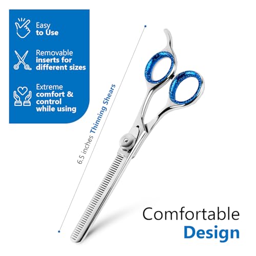 Laazar Pro Shears Thinning Pet Grooming Shear - 6.5 42 Teeth Scissors for dogs cats and pets