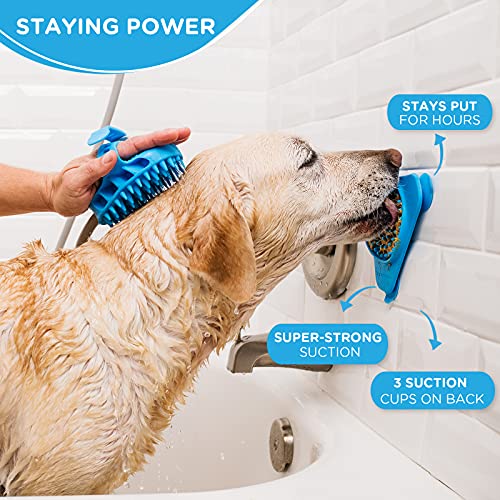 Aquapaw Slow Treater Treat-Dispensing Lick Mat for Dogs and Cats â Suctions to The Wall or Floor for Anxiety-Free Pet Bathing, Grooming or Training
