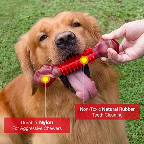 Tough Dog Toys for Aggressive Chewers Large Breed, Apasiri Dog Chew Toys, Durable Dog Toys, Dog Bones Made with Nylon and Rubber, Big Indestructible Dog Toy, Medium Puppy Chew Toys Teething chew Toys