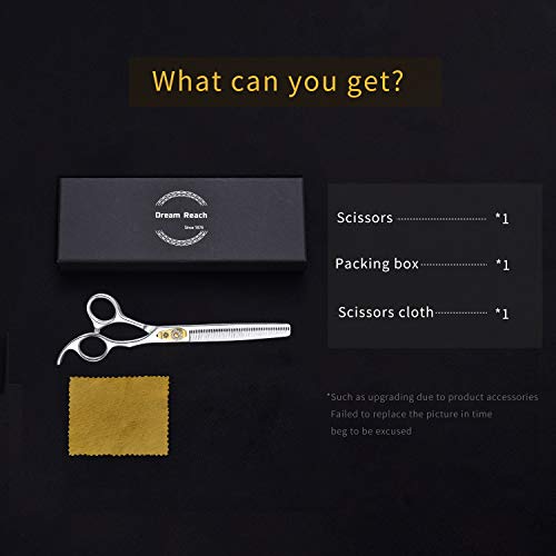 Dream Reach Professional Dog Grooming Straight, Curved, Thinning/Blending/Chunking Scissors Kit, JP-440C Stainless Steel Pet Cat Hair Cutting/Trimming Shears (7 inch-Thinning Scissors)