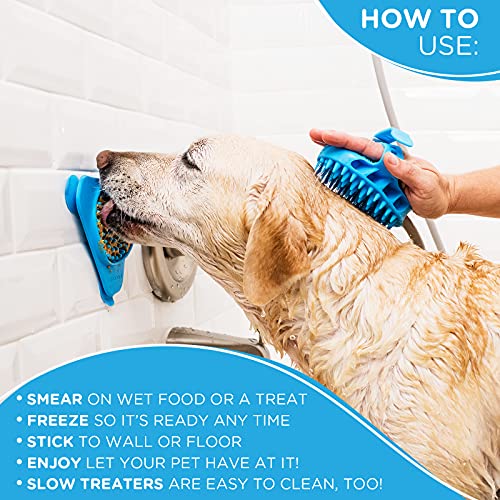 Aquapaw Slow Treater Treat-Dispensing Lick Mat for Dogs and Cats â Suctions to The Wall or Floor for Anxiety-Free Pet Bathing, Grooming or Training