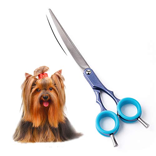 TooSharp Dogs Grooming Curved Scissor - 7.5 Inch Pet Grooming Shear for Professional Groomer, Made of Japanese 440C Stainless Steel