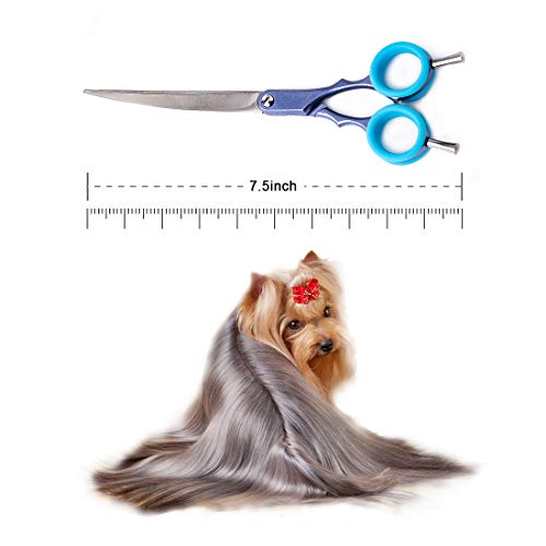 TooSharp Dogs Grooming Curved Scissor - 7.5 Inch Pet Grooming Shear for Professional Groomer, Made of Japanese 440C Stainless Steel