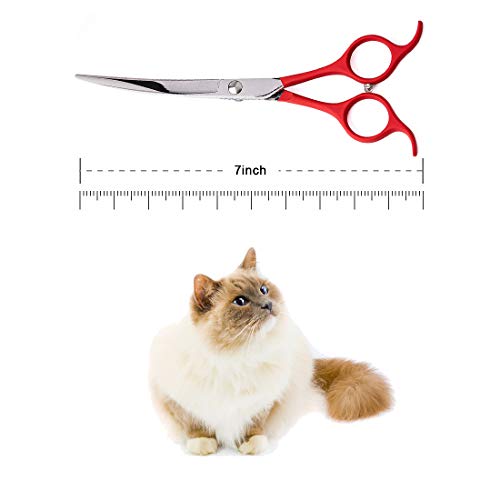 TooSharp Dog Grooming Curved Scissor - 7 Inch Professional Sharp Trimming Shears Designed for Right/Left handers for Long Short Hair of Cat Pet