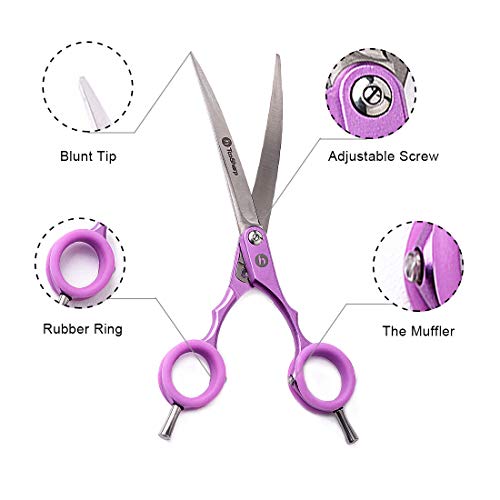 TooSharp Dogs Grooming Curved Scissor - 7.5 Inch Pet Grooming Shear for Professional Groomer, Made of Japanese 440C Stainless Steel