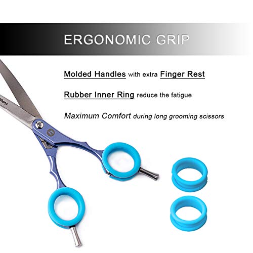 TooSharp Dogs Grooming Curved Scissor - 7.5 Inch Pet Grooming Shear for Professional Groomer, Made of Japanese 440C Stainless Steel