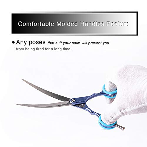 TooSharp Dogs Grooming Curved Scissor - 7.5 Inch Pet Grooming Shear for Professional Groomer, Made of Japanese 440C Stainless Steel