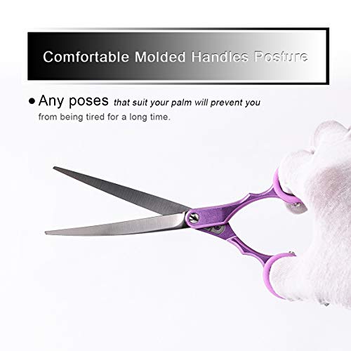 TooSharp Dogs Grooming Curved Scissor - 7.5 Inch Pet Grooming Shear for Professional Groomer, Made of Japanese 440C Stainless Steel