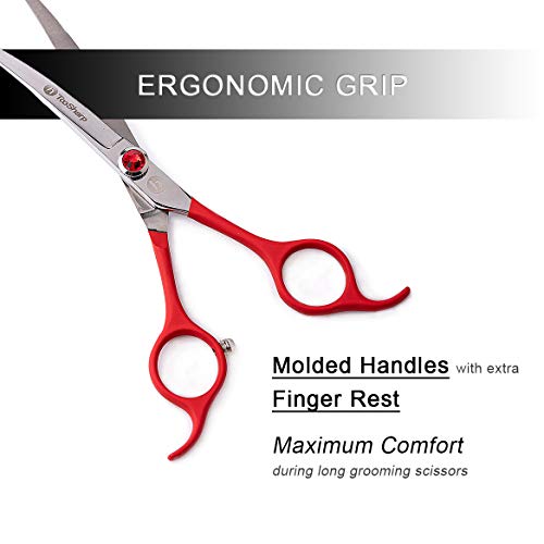 TooSharp Dog Grooming Curved Scissor - 7 Inch Professional Sharp Trimming Shears Designed for Right/Left handers for Long Short Hair of Cat Pet
