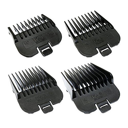 Andis 4 Piece Animal Comb Set; Sizes: 1/8", 1/4", 3/8", 1/2", Black, 21318