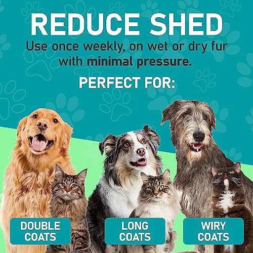 Double-Sided Pet Grooming Brush - Wide, Pink