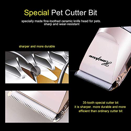 Hansprou Dog Shaver Clippers High Power Dog Clipper Low Noise Plug-in Pet Trimmer Pet Professional Grooming Clippers with Guard Combs Brush for Dogs Cats and Other Animal