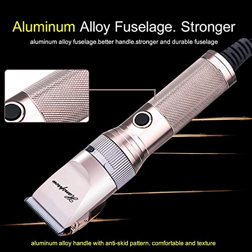 Hansprou Dog Shaver Clippers High Power Dog Clipper Low Noise Plug-in Pet Trimmer Pet Professional Grooming Clippers with Guard Combs Brush for Dogs Cats and Other Animal