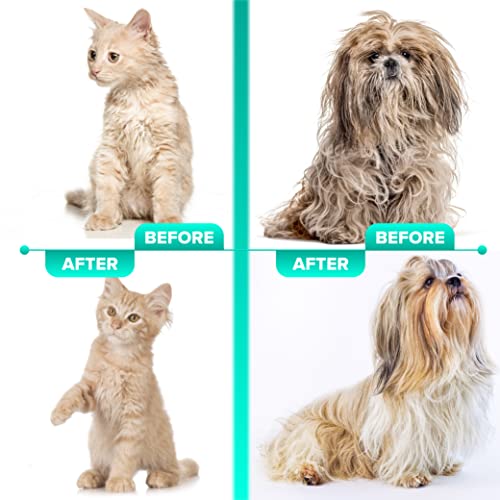 Ruff 'N Ruffus Self-Cleaning Slicker Brush + FREE Pet Nail Clippers + FREE 7.5" Steel Comb | UPGRADED PAIN-FREE BRISTLES | Cat Dog Brush Grooming Gently Reduces Shedding & Tangling For All Hair Types