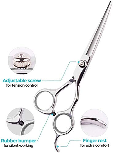 Dog Grooming Scissors,Pet Grooming Scissors with Thinning,Straight,Curved Down Shears great for Groomers,Home Grooming and Groomer Beginners