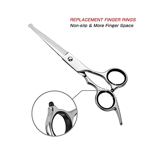 Chibuy Professional Pet Grooming Scissors with Round Tip 4CR Stainless Steel Pet Straight Cut for Dogs and Cats, Professional Grooming Tool