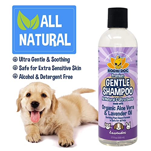 Bodhi Dog Premium Gentle Shampoo | Soothing & Ultra Gentle Puppy Shampoo | Aloe Vera and Lavender Oil | Natural Moisturizing Pet Wash for Puppies, Dogs and Cats (17 Fl Oz)