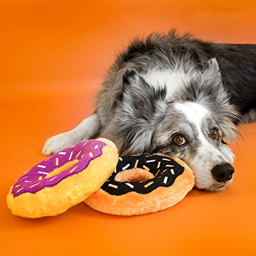 ZippyPaws - Original Donutz No Stuffing Squeaky Plush Dog Toy - Pumpkin Spice