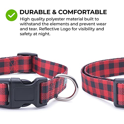 Blue Green Tartan Plaid Dog Collar (Tartan, Large)