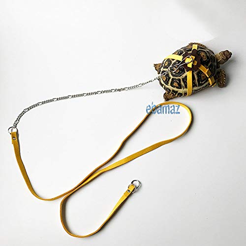 ebamaz Leather Harness Strap for Tortoise/Turtle Pet Walking Lead Control Rope Chest Collar