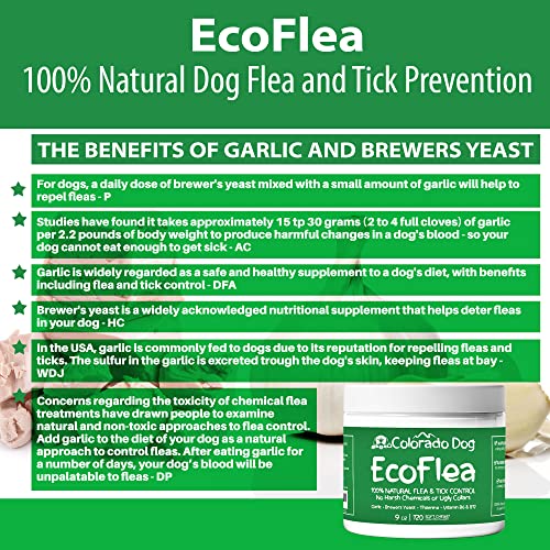 EcoFlea by ColoradoDog - 110 to 120 Count All Natural Chewable Dog Treats for Flea and Tick Treatment and Prevention - No Chemicals, No Mess, No Collars