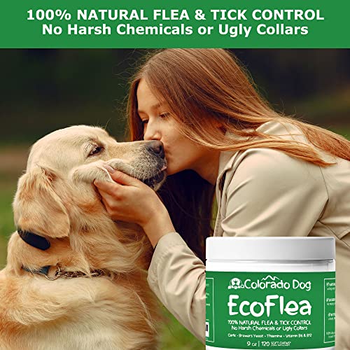 EcoFlea by ColoradoDog - 110 to 120 Count All Natural Chewable Dog Treats for Flea and Tick Treatment and Prevention - No Chemicals, No Mess, No Collars