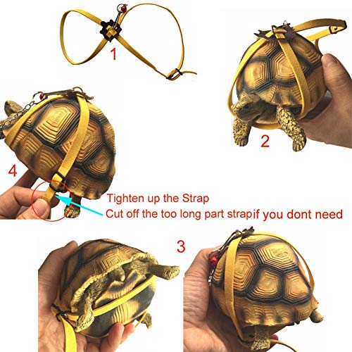 ebamaz Leather Harness Strap for Tortoise/Turtle Pet Walking Lead Control Rope Chest Collar (M)