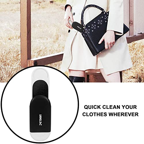 PETDOM Pet Hair Remover Brush Unibody Handle - Double Sided Reusable Cat Dog Fur & Lint Removal Brush with Self-Cleaning Base - Pet Hair Remover for Clothes, Carpet, Furniture (Obsidian Black)