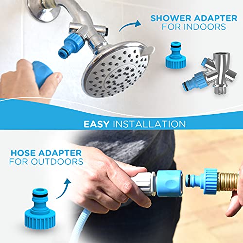 Aquapaw Pet Bathing Tool â Sprayer and Scrubber in One â Compatible with Indoor Shower or Outdoor Garden Hose â for Dog and Cat Grooming â Garden Hose and Shower Adapters Included