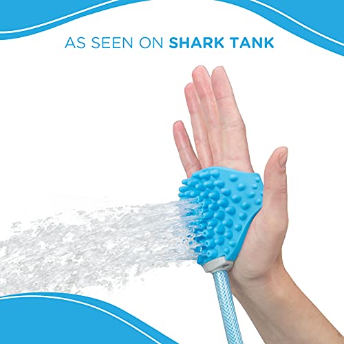 Aquapaw Pet Bathing Tool â Sprayer and Scrubber in One â Compatible with Indoor Shower or Outdoor Garden Hose â for Dog and Cat Grooming â Garden Hose and Shower Adapters Included
