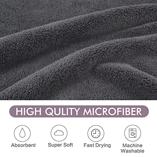 KinHwa Dog Towel Super Absorbent Pet Bath Towel Microfiber Dog Drying Towel for Small, Medium, Large Dogs and Cats 30inch x 50inch Dark-Gray