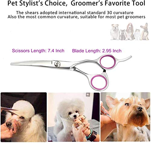 YL TRD Dog Grooming Scissors Kit Hair Cutting Set, Pet trimmer kit, Dog Shears for Grooming, Thinning Shears, Curved Scissors, Grooming Comb for Dogs Rabbits Cats Grooming Tools