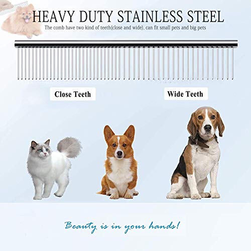 YL TRD Dog Grooming Scissors Kit Hair Cutting Set, Pet trimmer kit, Dog Shears for Grooming, Thinning Shears, Curved Scissors, Grooming Comb for Dogs Rabbits Cats Grooming Tools