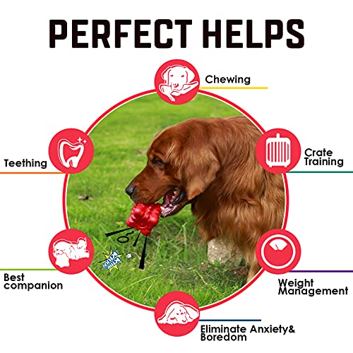 VANFINE Dog Squeaky Toys Almost Indestructible Tough Durable Dog Toys Dog chew Toys for Large Dogs Aggressive chewers Stick Toys Puppy Chew Toys with Non-Toxic Natural Rubber