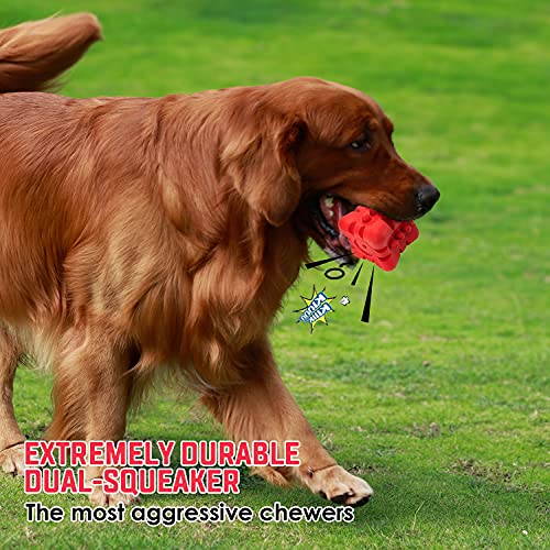 VANFINE Dog Squeaky Toys Almost Indestructible Tough Durable Dog Toys Dog chew Toys for Large Dogs Aggressive chewers Stick Toys Puppy Chew Toys with Non-Toxic Natural Rubber
