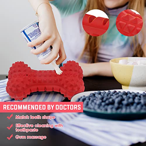 VANFINE Dog Squeaky Toys Almost Indestructible Tough Durable Dog Toys Dog chew Toys for Large Dogs Aggressive chewers Toys Puppy Chew Bone with Non-Toxic Natural Rubber
