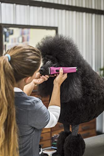 Wahl Professional Animal Creativa Cordless Dog, Cat, Pet, and Horse Clipper with 5-in-1 Adjustable Blade, Berry (#41876-0431)