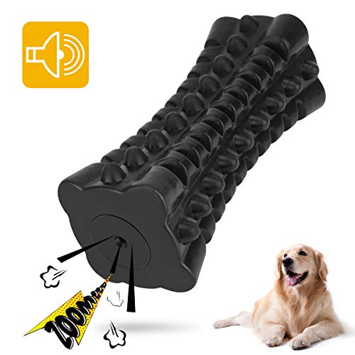 VANFINE Dog Squeaky Toys Almost Indestructible Tough Durable Dog Toys Dog chew Toys for Large Dogs Aggressive chewers Stick Toys Puppy Chew Toys with Non-Toxic Natural Rubber (6.5inch-Cube, Black)