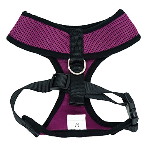 WONDERPUP Soft Mesh Dog Harness No Pull Walking Comfort Padded Vest Harnesses Adjustable Purple XS