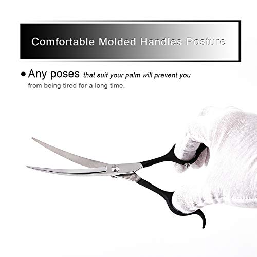 TooSharp Dog Grooming Curved Scissor - 7 Inch Professional Sharp Trimming Shears Designed for Right/Left handers for Long Short Hair of Cat Pet