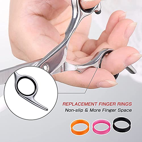 Professional Stainless Steel Pet Grooming Scissors Set with Safety Round Blunt Tips Dog Eye Cutter Kit Grooming Tools for Cats Grooming Straight Shears, Thinning Shear, Curved Scissors,Combs