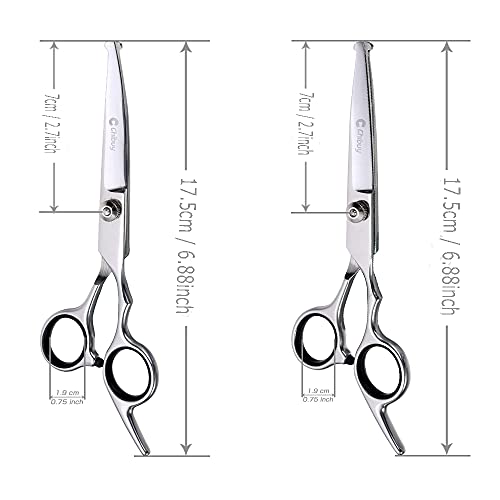 Professional Stainless Steel Pet Grooming Scissors Set with Safety Round Blunt Tips Dog Eye Cutter Kit Grooming Tools for Cats Grooming Straight Shears, Thinning Shear, Curved Scissors,Combs