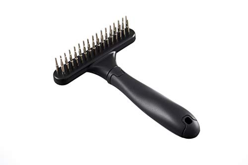 Flymoqi Dog Comb - Stainless Steel Deshedding and Dematting Undercoat Rake â for Dogs, Cats and Rabbits