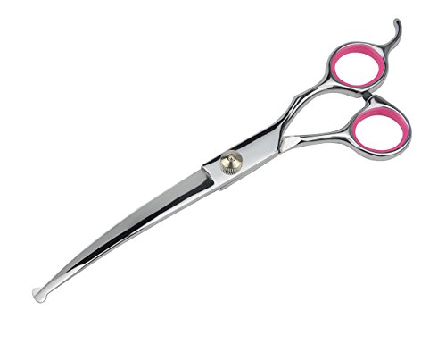 LILYS PET 7.0"/7.5" Round-TIP Safety Professional Stainless Steel PET Dog Cat Grooming Scissors Set,Pink Ring, Cutting&Curved&Thinning Shears Set