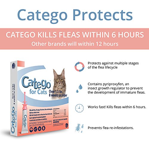 Catego Flea and Tick Control for Cats (6 Pack), 1.5 lb/One Size