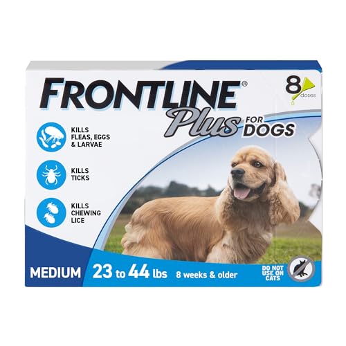 Effective Flea & Tick Treatment, Medium Dogs, 8 Treatments