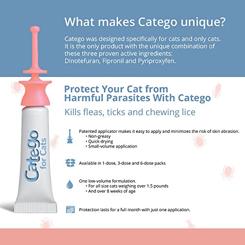 Catego Flea and Tick Control for Cats (6 Pack), 1.5 lb/One Size