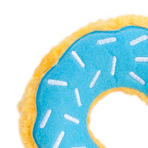 ZippyPaws - Original Donutz No Stuffing Squeaky Plush Dog Toy - Blueberry