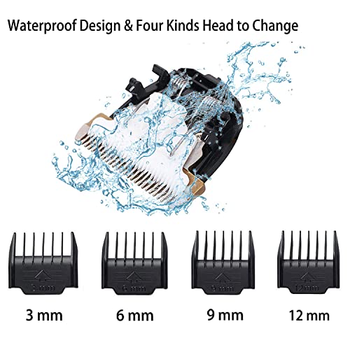 Dog Grooming Kit Clippers, Low Noise, Electric Quiet, Rechargeable, Cordless, Pet Hair Thick Coats Clippers Trimmers Set, Suitable for Dogs, Cats, and Other Pets(Red)